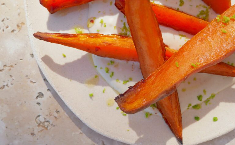 patate douce crème végétale plat vegan traiteur vegan paris popote végétale